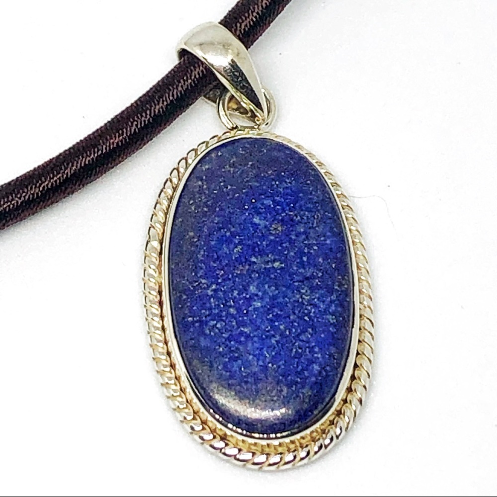 Lapis Lazuli Sterling Pendant Necklace